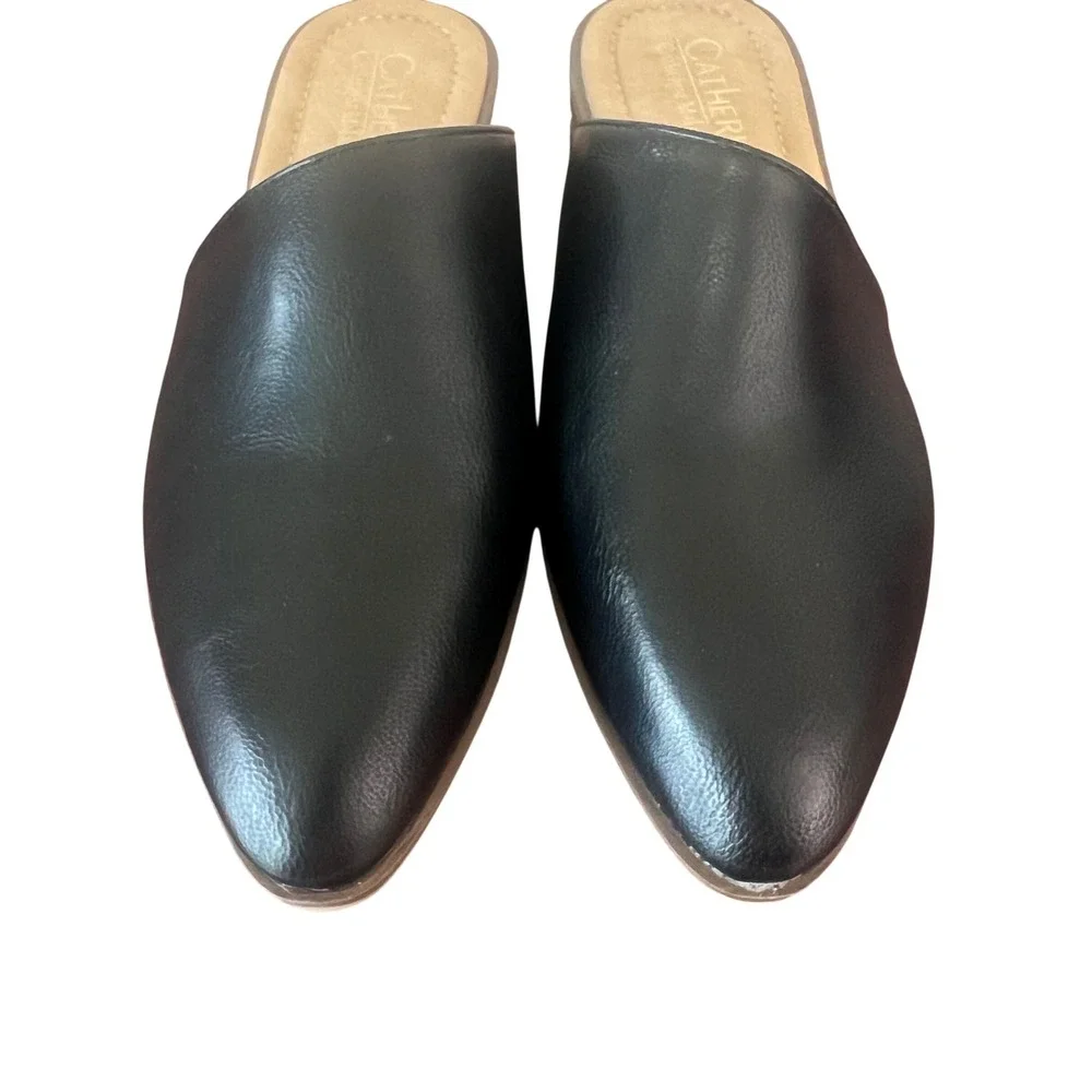 Catherine Catherine Malandrino ASOS Black Pointed Toe Mules Flats Womens 7.5